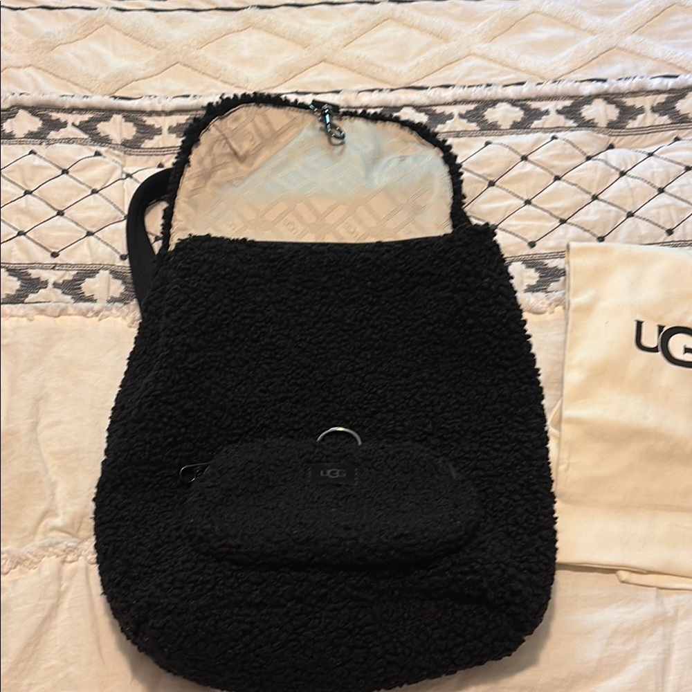 UGG Black Plush Backpack